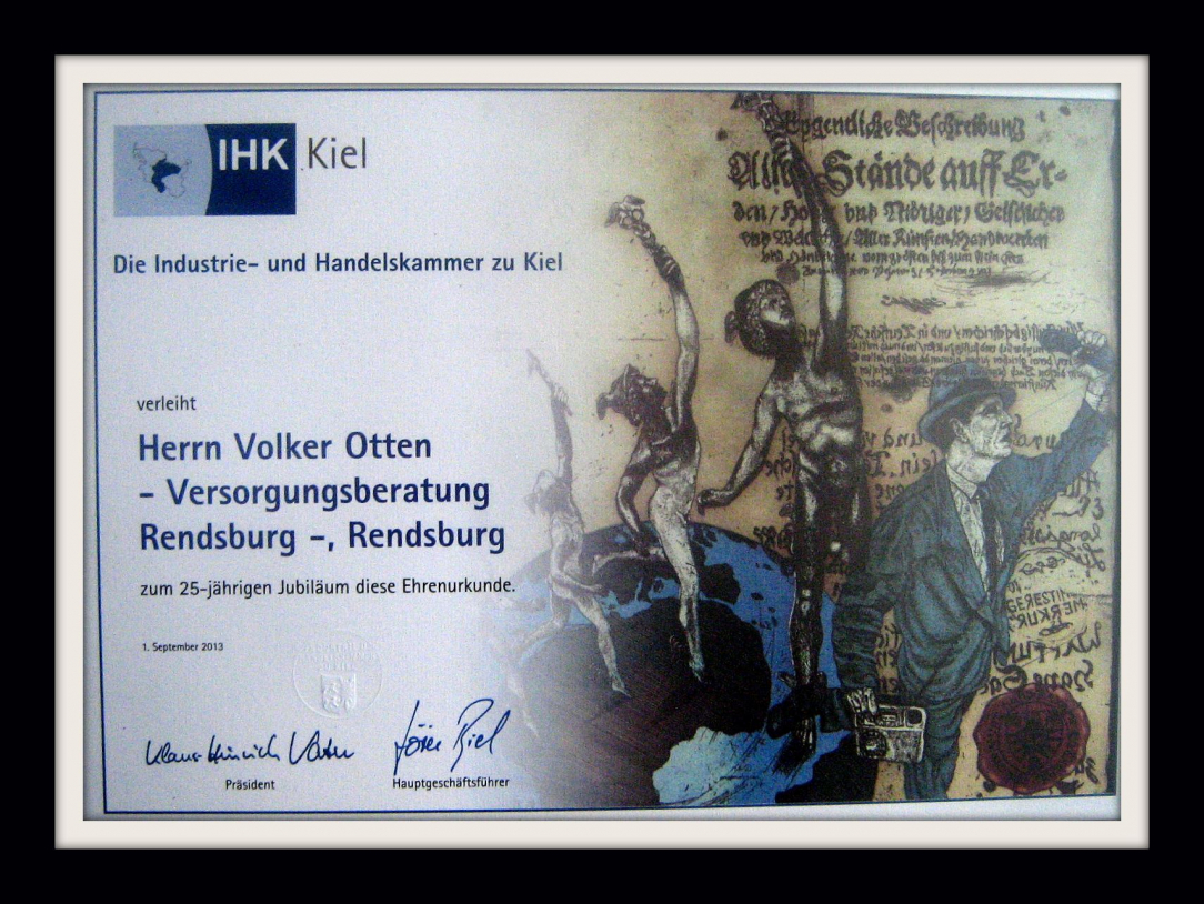 Ehrenurkunde der IHK Kiel